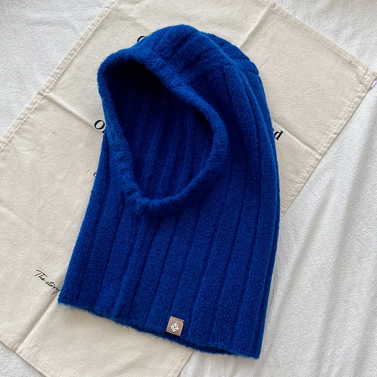 Solid Color Knitted Wool Pullover Hat-mysite