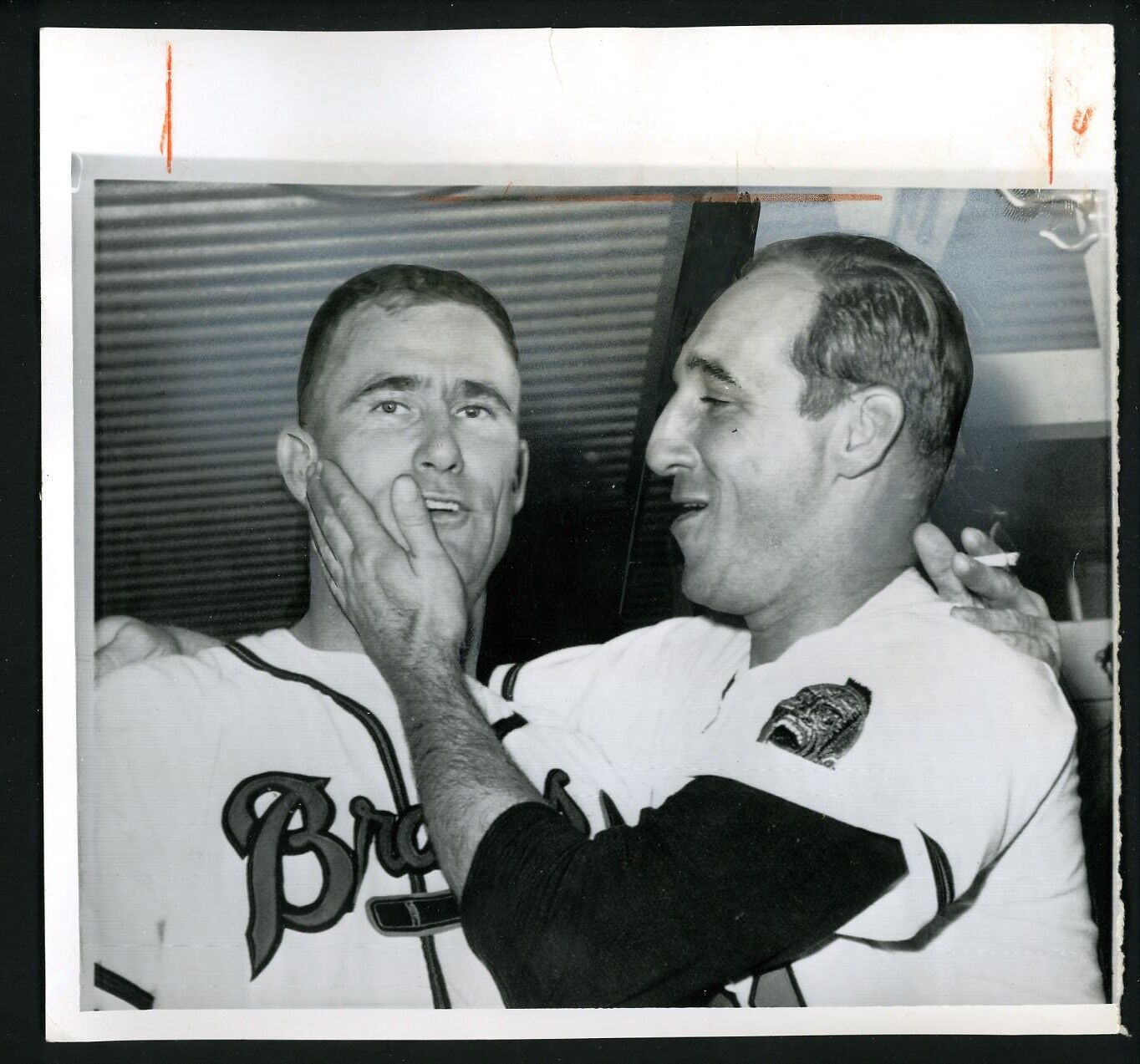 Warren Spahn & Lew Burdette 1958 World Series Press Photo Poster painting Milwaukee Braves