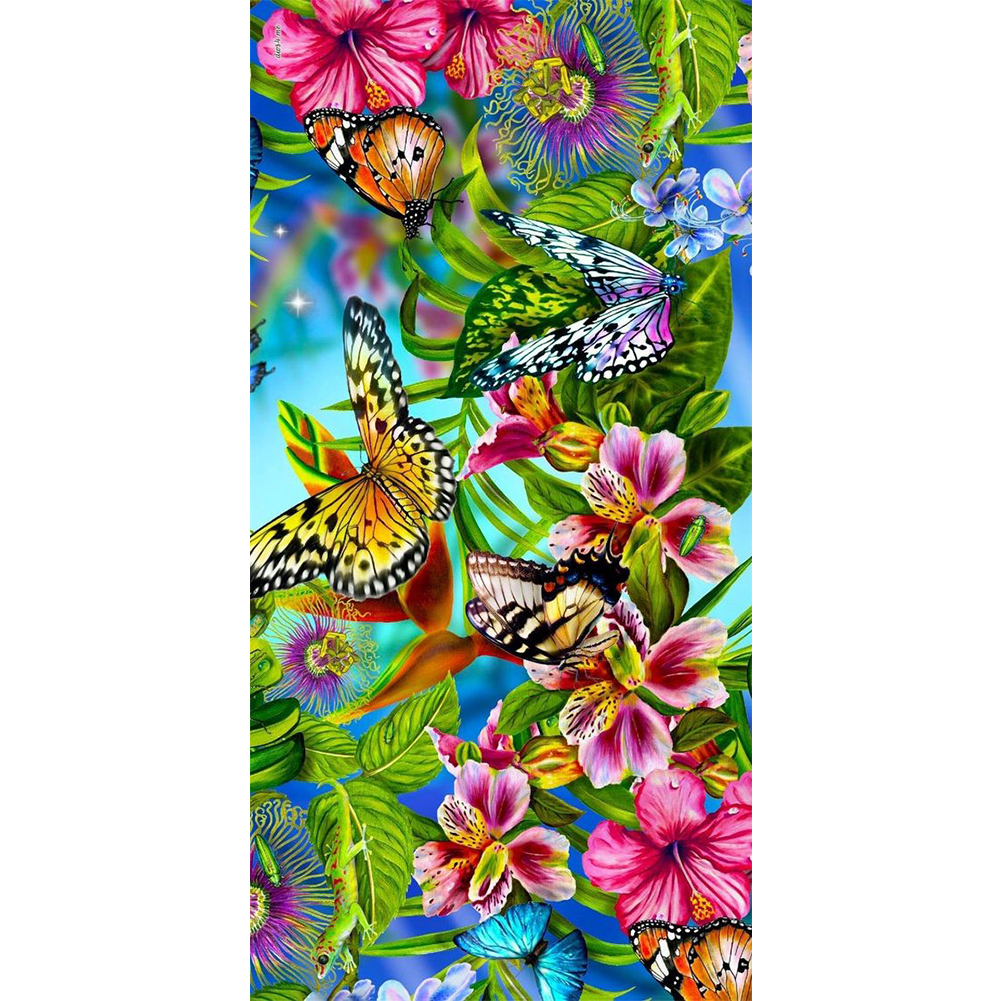 

Flower Butterfly in the Forest - Round Drill Diamond Painting - 40*80CM (Big Size), 501 Original