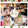 10Pcs Christmas Snowman - Cross Stitch Wood Pendants Embroidery 10cm