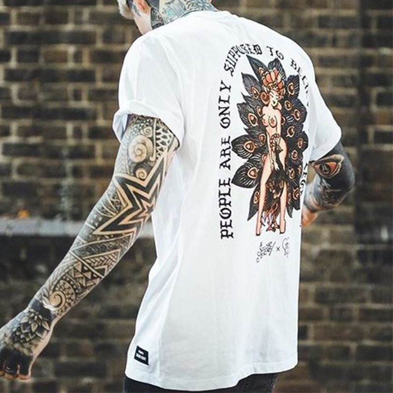 Lady luck printed vintage t-shirt designer - Krazyskull