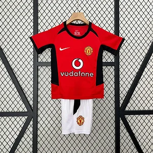 2002/2004 Retro Manchester United Home Football Shirt 1:1 Thai Quality Kids Size
