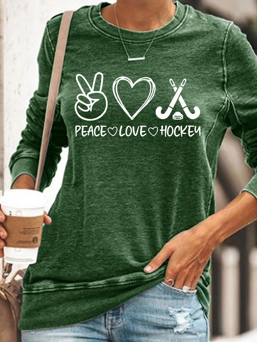 Peace Love Hockey Sweatshirt
