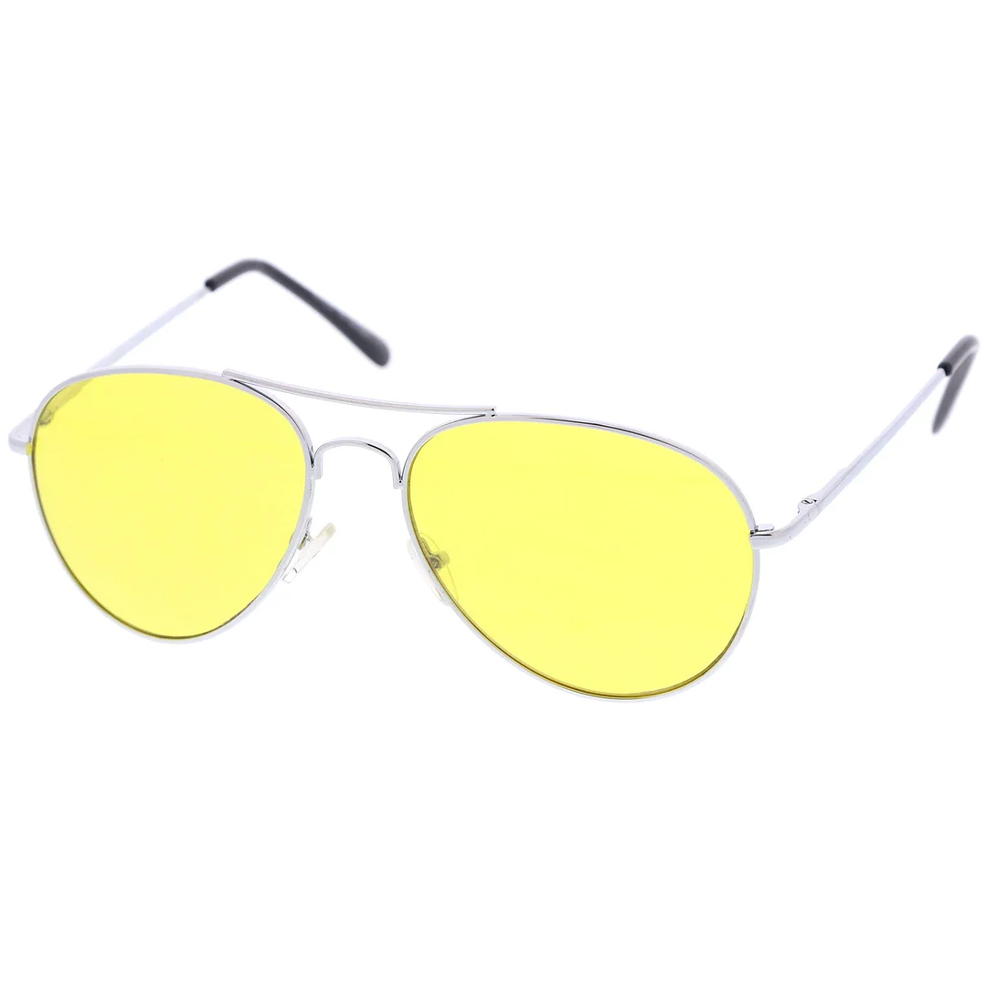 Classic Metal Frame Colored Teardrop Lens Aviator glasses 57mm