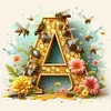 Diamond Painting -DIY Round Drill Letter A