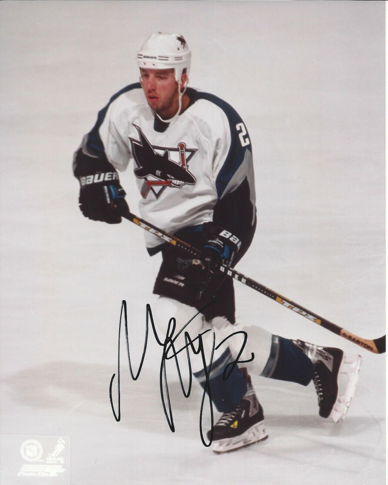 Mike Rathje Autographed 8x10 San Jose SharksA979