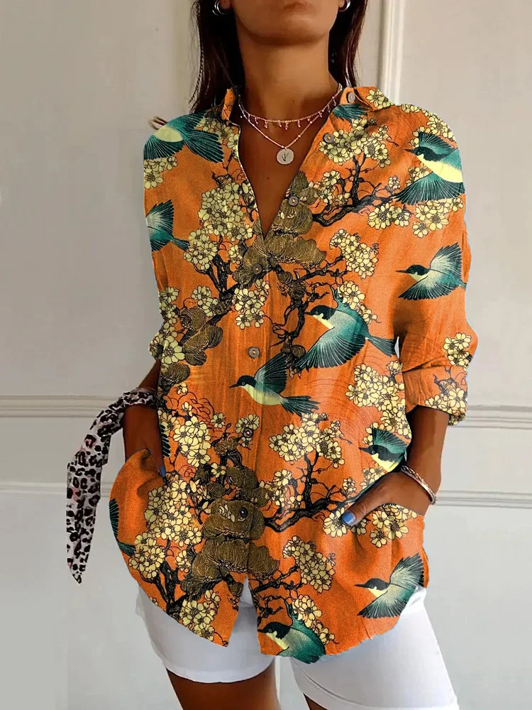 Japanese Art Retro Long-sleeved Shirt