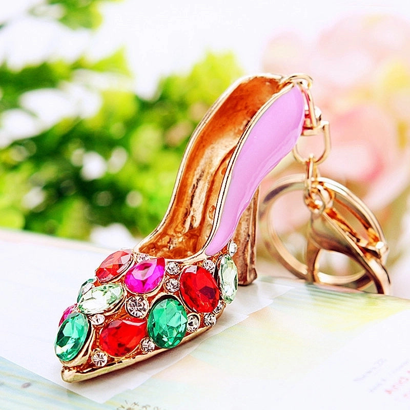 Elegant Korean Style Bag Metal Inlay Rhinestones Women’s Bag Pendant Keychain