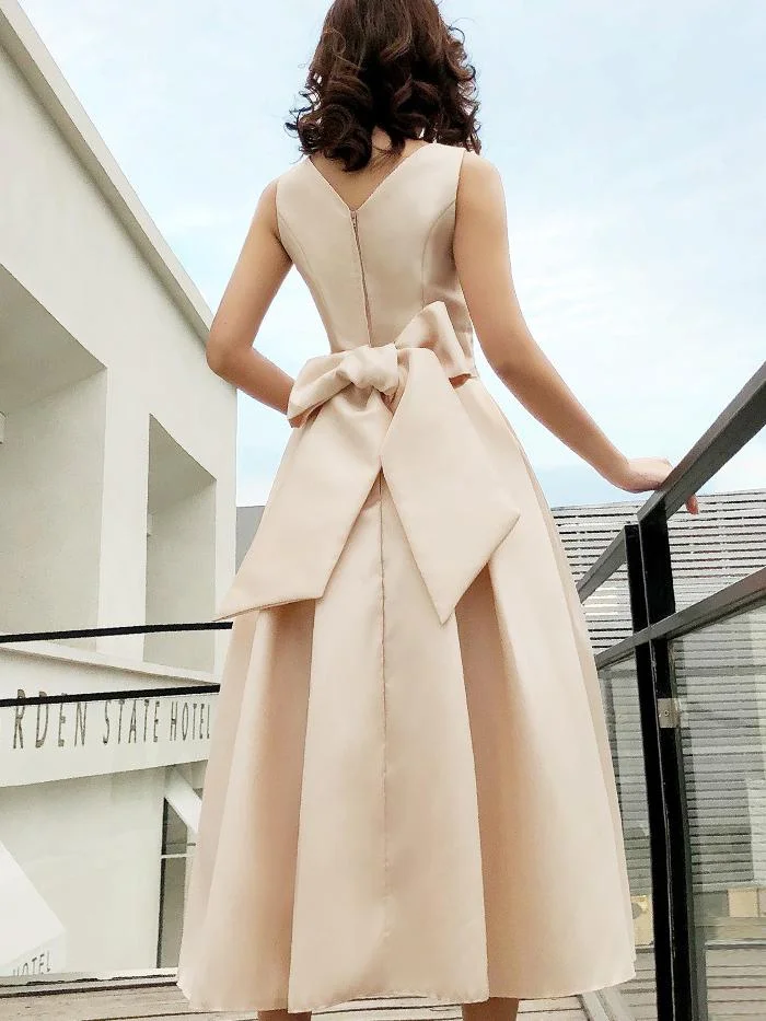 Elegant Bow-knot Mini Dress Dress