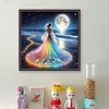 Girls With Fluorescent Lights On The Beach - 18CT Counted Cross Stitch - 35*35cm