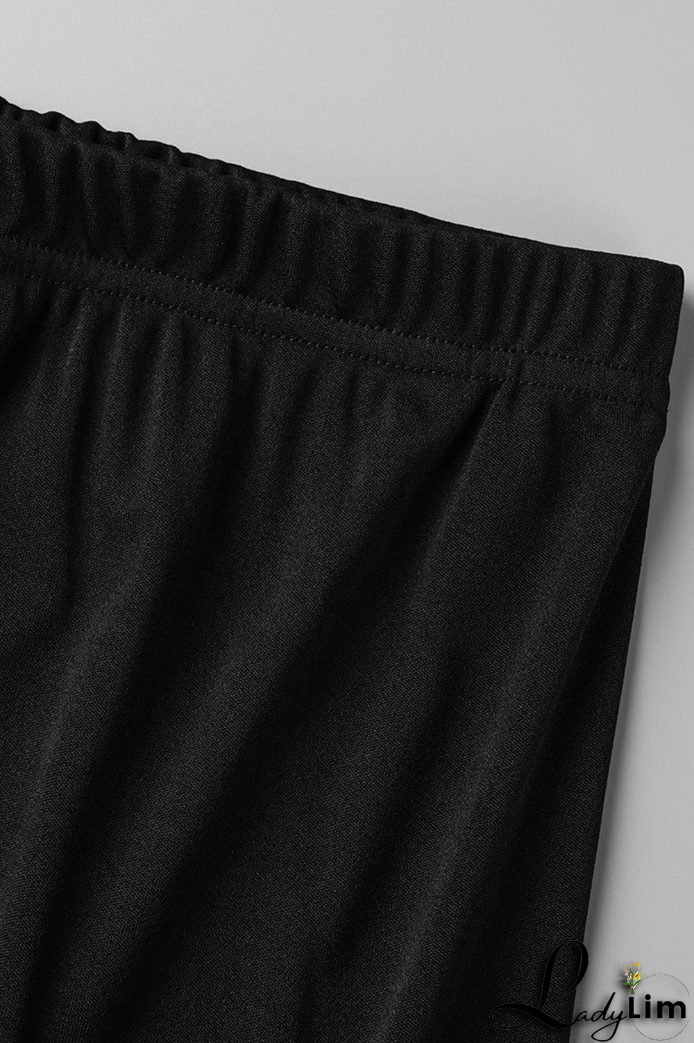 Black Casual Solid Slit Square Collar Sleeveless Two Pieces