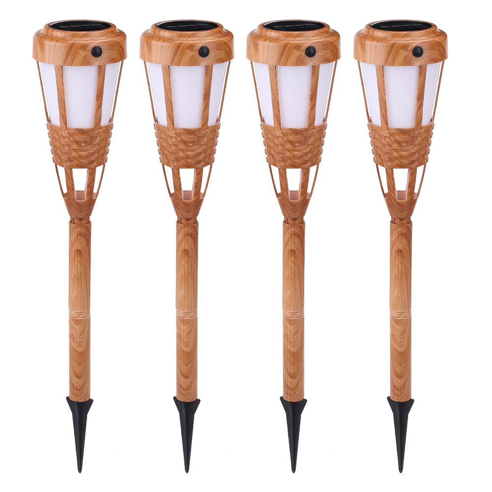 

4pcs LED Solar Lamp Bamboo Flame Torch Lawn Stake Lamp Outdoor Garden Decor, 501 Original