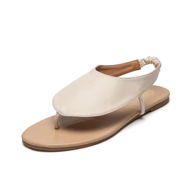 Letclo™ 2021 Summer Flat Heel Solid Color Lady Female Casual Vacation Sandalias Shoes letclo Letclo