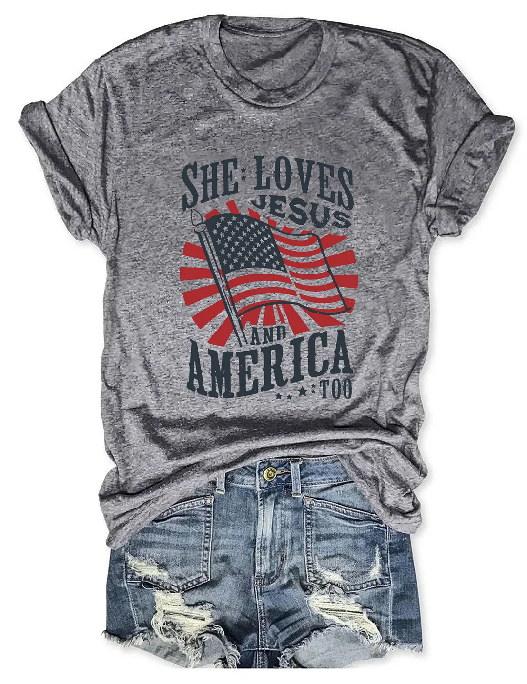 She Loves Jesus And America Too T-shirt