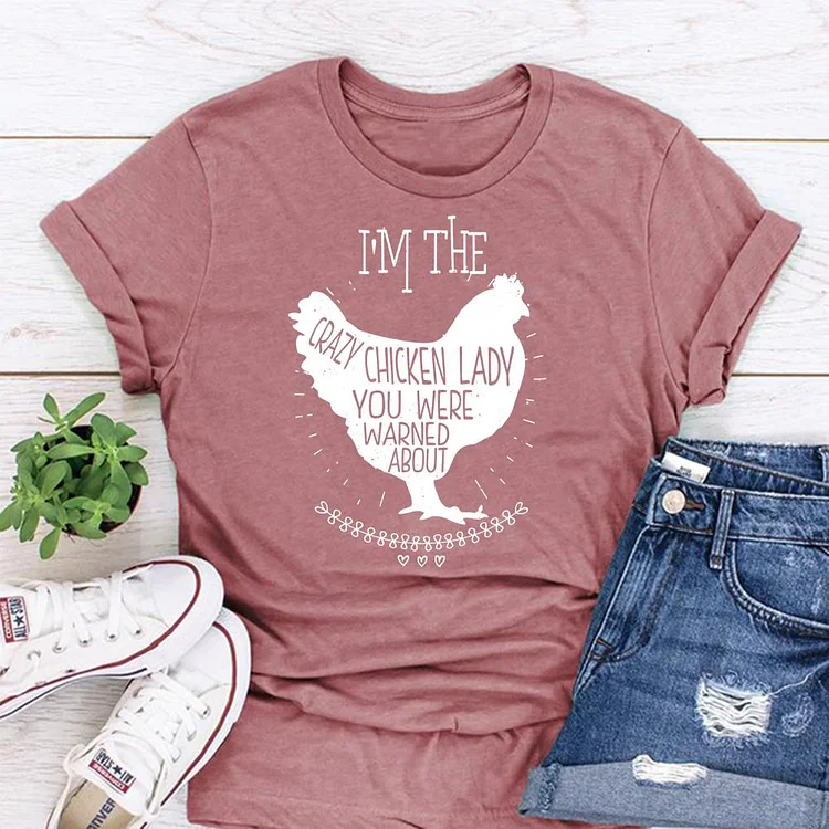 I'm the crazy Chicken lady you were warned about T-shirt Tee-05294-Annaletters