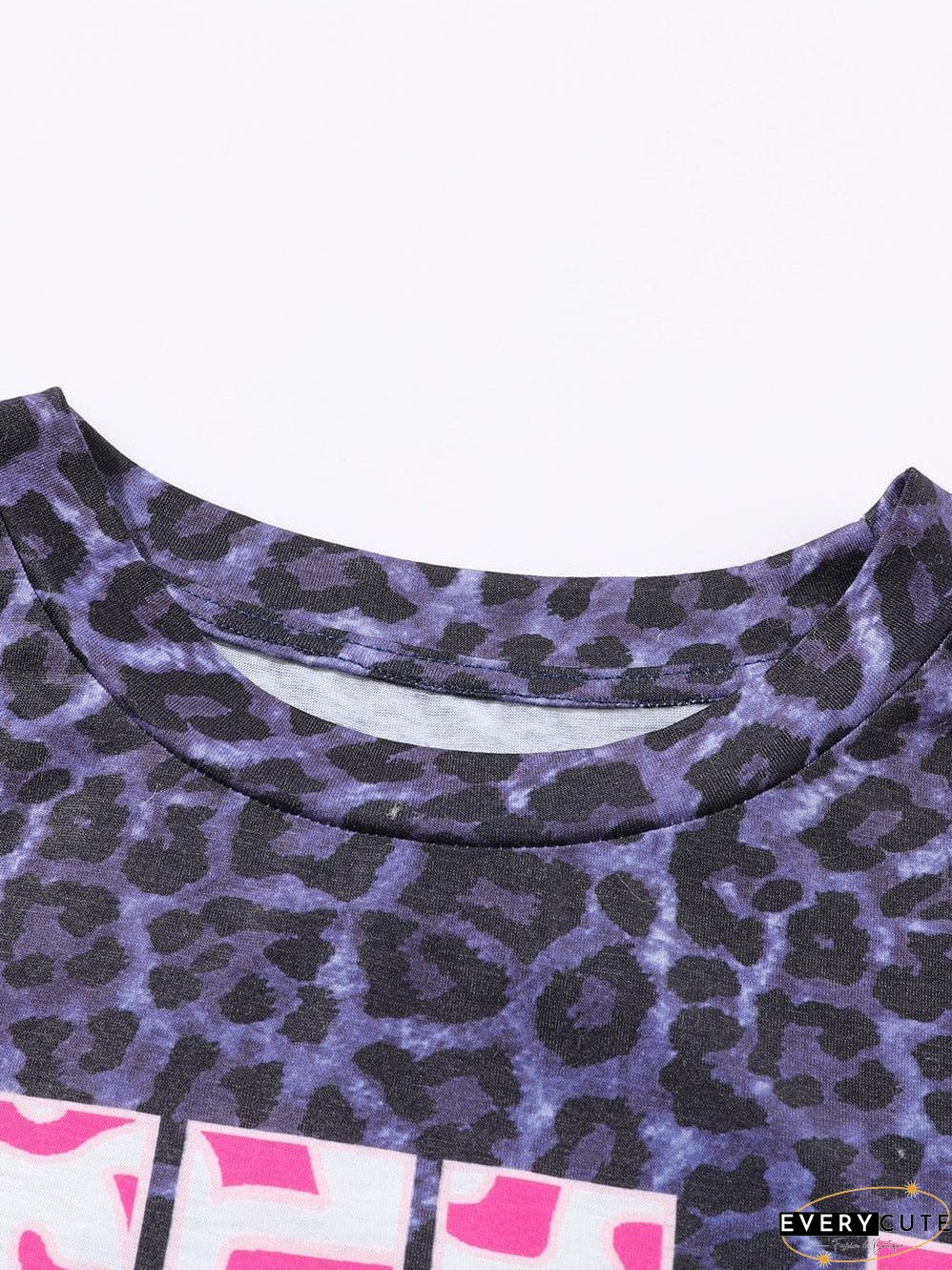 Wild West Leopard Print Graphic Tee in Smoke Gray