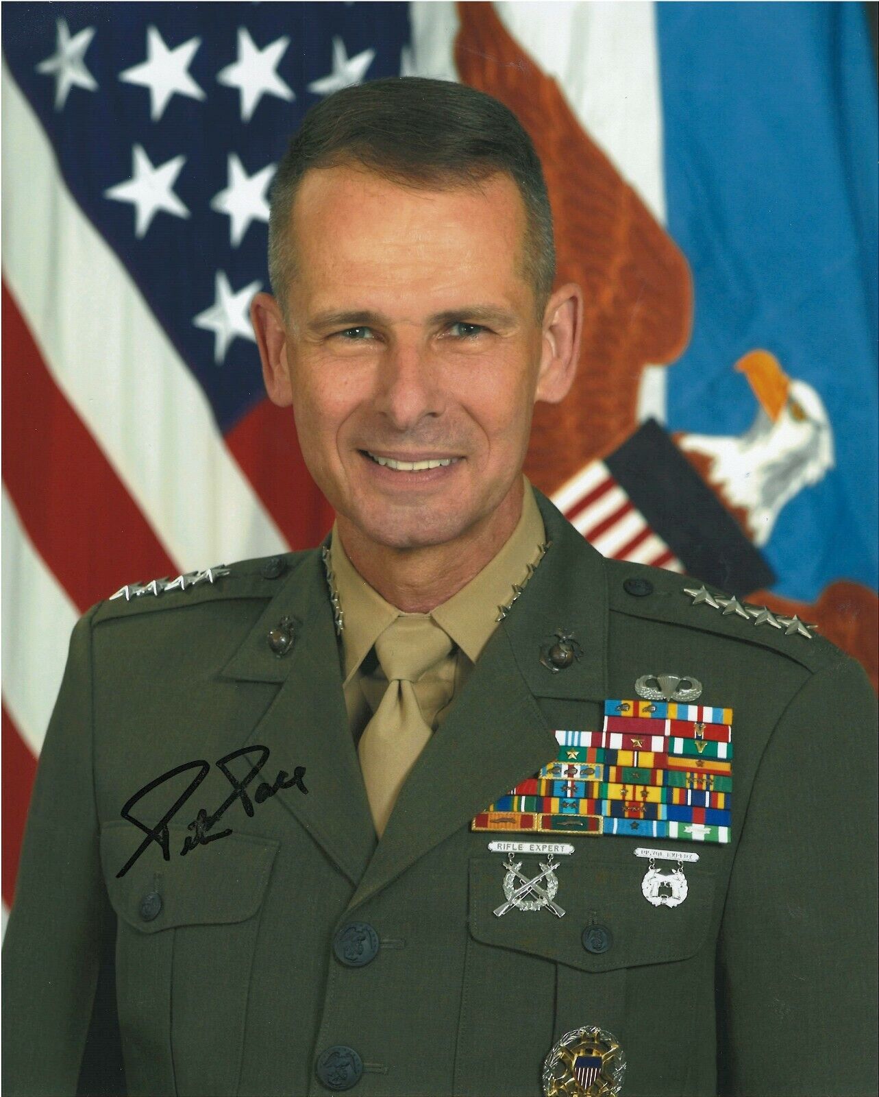 PETER PACE 16TH CHAIRMAN JOINT CHIEFS OF STAFF& VIETNAM MARINE VET SIGNED Photo Poster painting