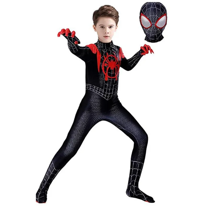 Kids Miles Morales Costume Spiderman Cosplay Jumpsuit Halloween Cosplay Suit