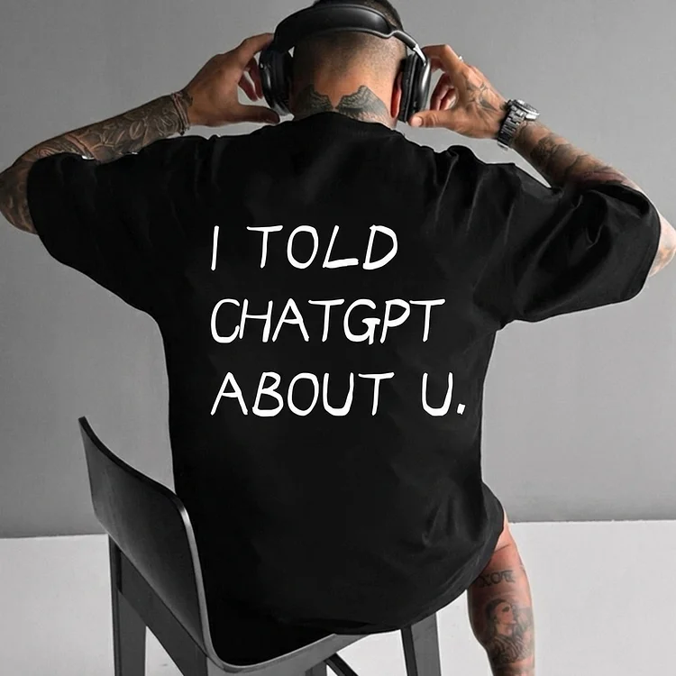 Unisex Fashionable Fun Text Print Crew Neck Pullover Txu