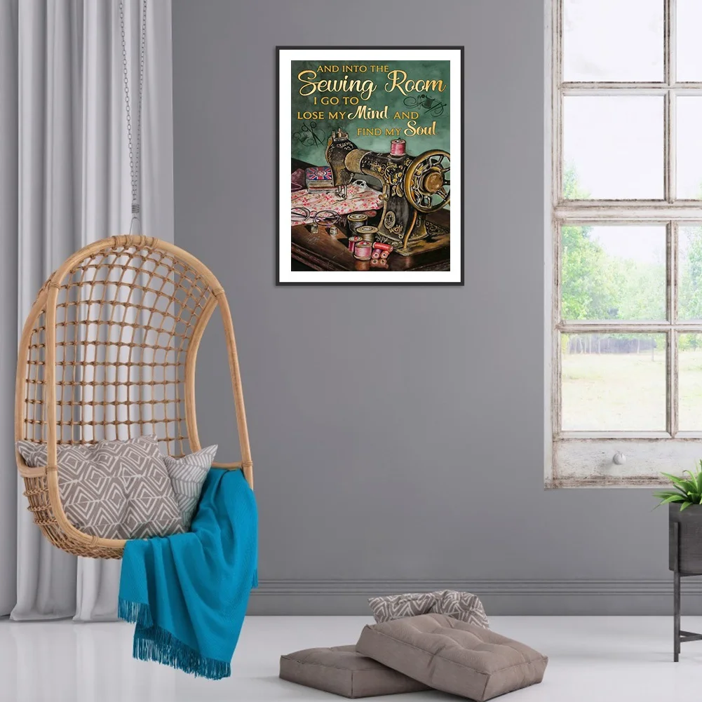 Diamond Painting - Full Round Drill - Sewing Machine Letters(40*50cm)