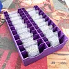 Diamond Art Baggie Holder Large Capacity 20-Grid Diamond Painting Drill Bag Storage Box with Multiple Layers for Organizing Tools Art Supplies And Additions (Purple)