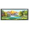 Mountain Flowing Water-11CT Stamped Cross Stitch Silk Thread 150*65cm/59.06*25.59in(Big Size)