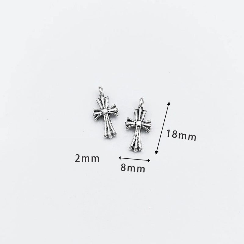 10 Pcs/package Retro Cross Alloy Plating Pendant Jewelry Accessories