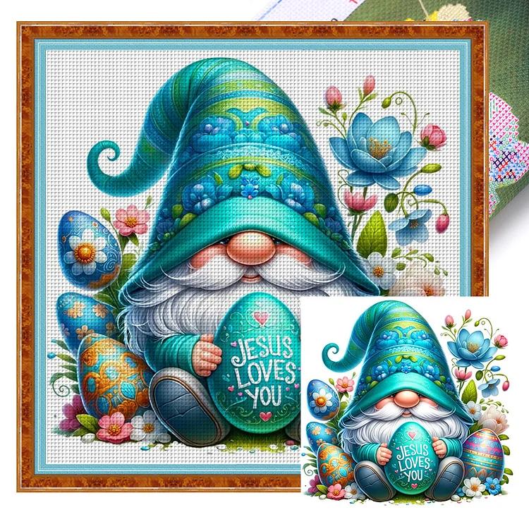 【Yishu Brand】Easter Gnome (40*40cm) 11CT Stamped Cross Stitch gbfke