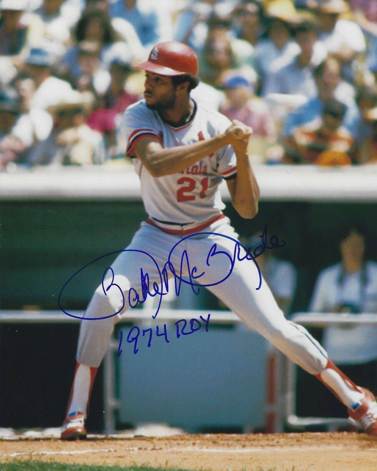 Signed 8x10 Bake McBride 1974 ROY