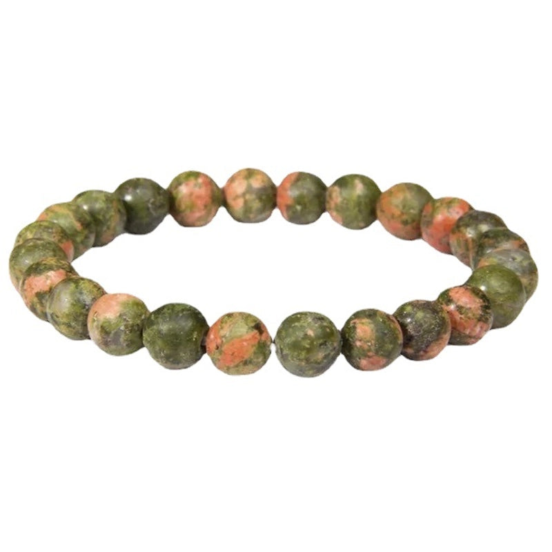 Internet Celebrant Jewelry Natural Agate Crystal Jewelry 8mm Bracelet Miscellaneous Stone Gemstone Color Unisex Bracelet Jewelry For Men And Women