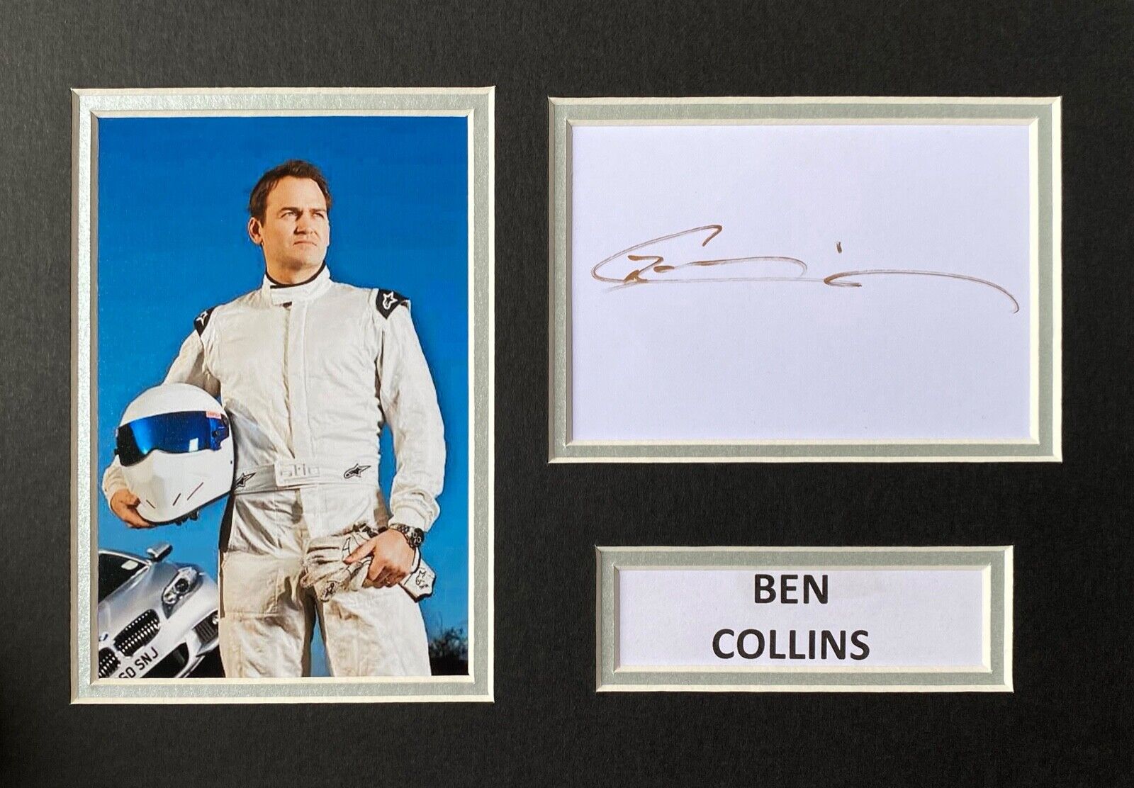 BEN COLLINS HAND SIGNED A4 Photo Poster painting MOUNT DISPLAY AUTOGRAPH TOP GEAR STIG 1