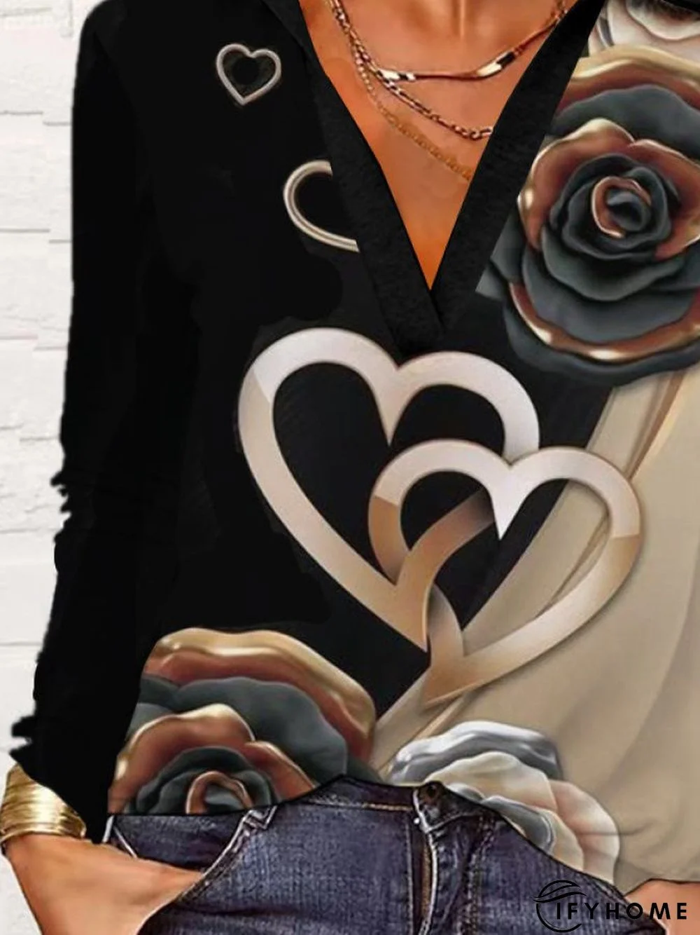 Regular Fit Casual V Neck Top | IFYHOME