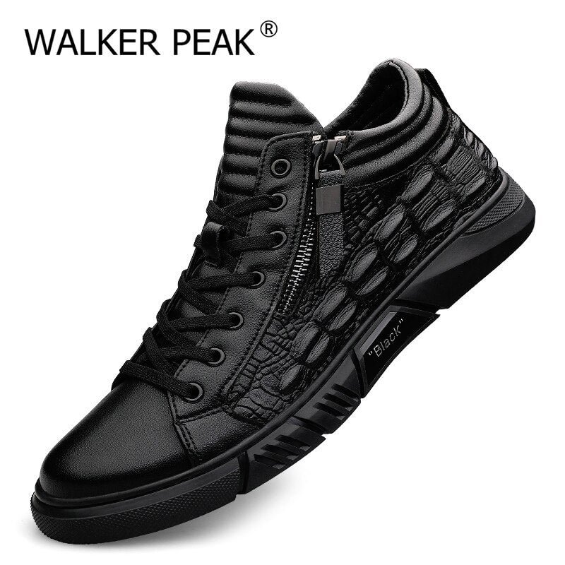 Mens Genuine Leather Casual Shoes Tenis Footwear for Men Fashion Skateboard Autumn Boots Male Flats Slip on Man Loafers Shoe