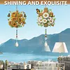 2 pi&egrave;ces de croix et fleurs DIY peinture acrylique en diamant carillon pour adultes peinture 5D en diamant attrape-soleil avec pendentif en cristal double face suspendu diamants peinture artistique cadeau cadeau pour la maison