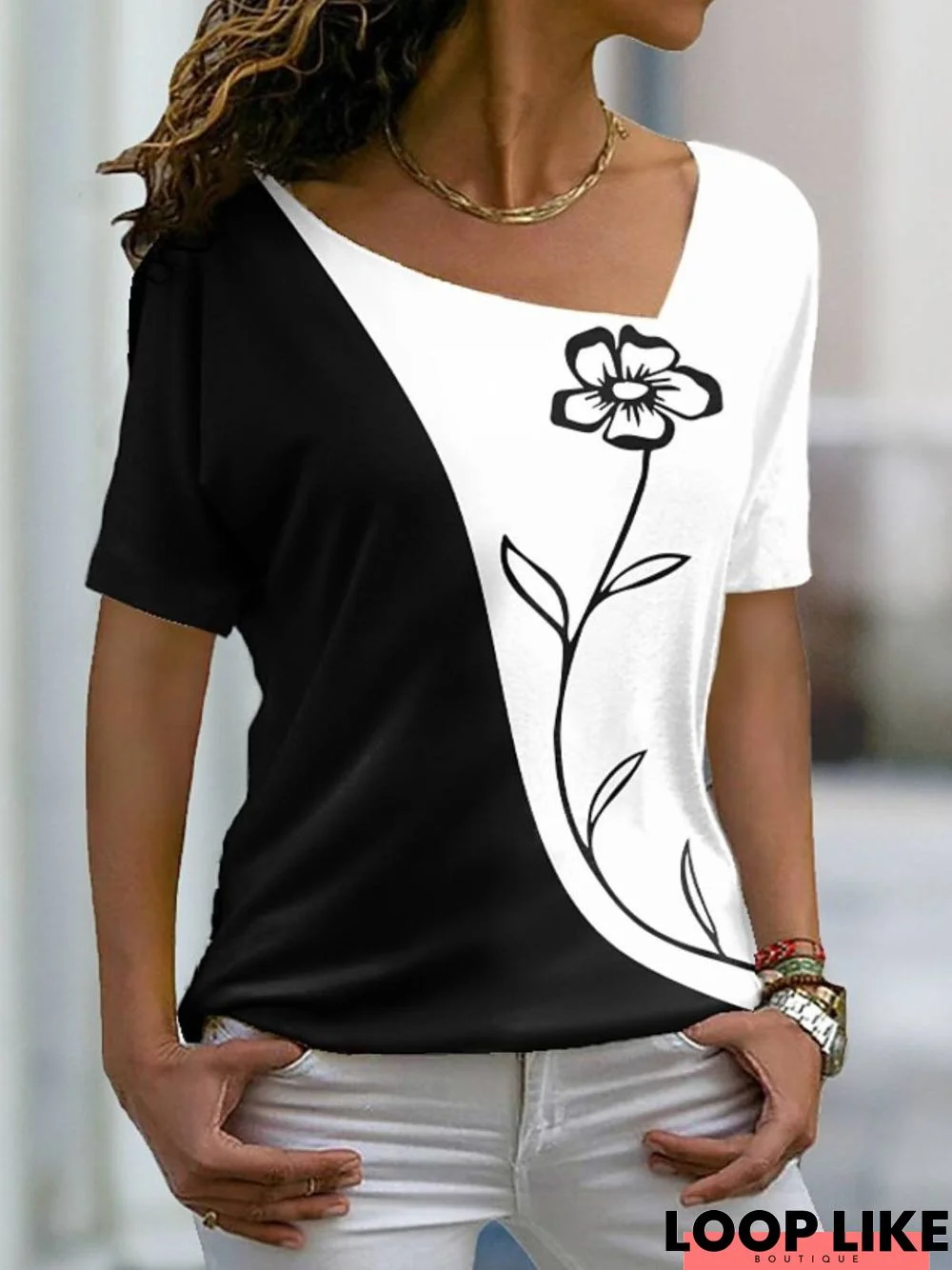 Floral Casual Short Sleeve T-Shirt