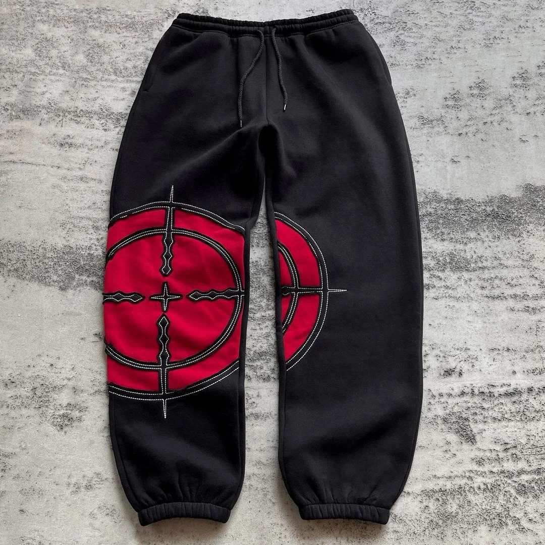 Casual Print Drawstring Sweatshirt Trousers