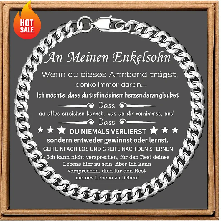 Kettenmachen Herren Armband- An Meinen Enkel-Geschenk mit Nachrichtenkarte