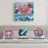 (25x25cm)DIY Flower Heart Framed Handmade Pearl Painting Art Craft Kit Living Home Decor