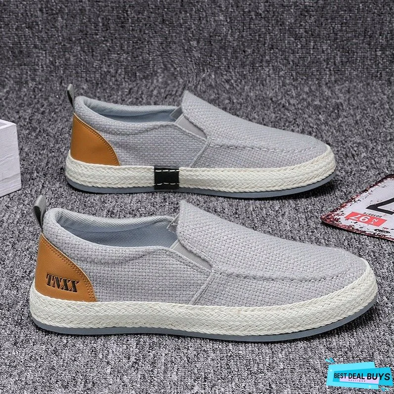 Men's Spring Linen Summer Slip-on Lofter Fisherman Casual Shoes