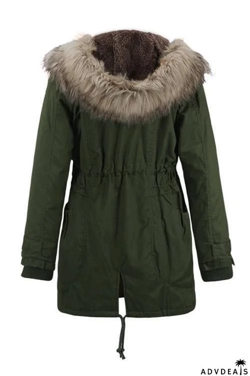 Fuzzu Drawstring Parka Coat