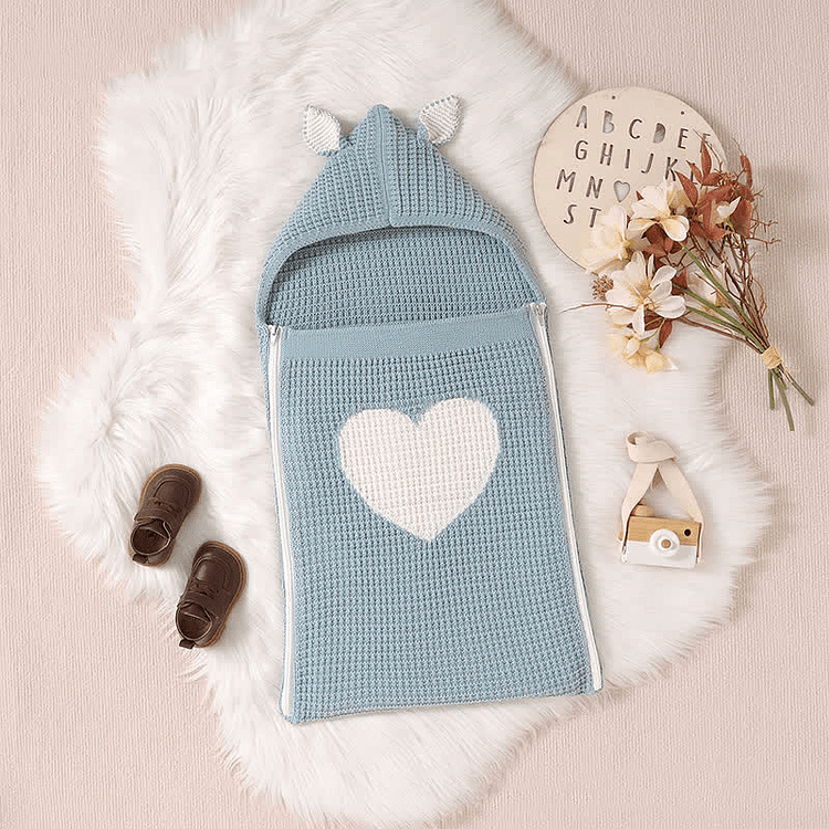 Baby Heart Knitted Thicken Wrap Blanket
