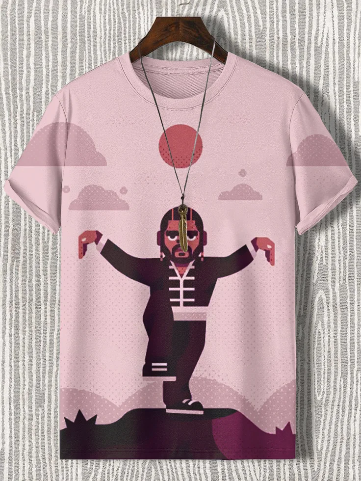 Men's Kung Fu Kenny Print Casual T-Shirt