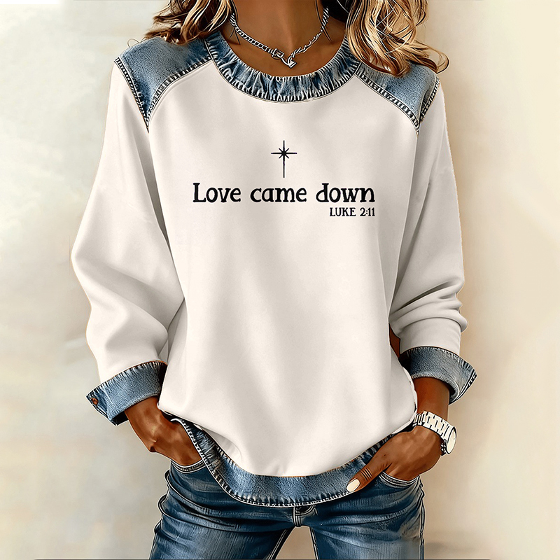 Women's Christmas Faith  Crew Neck Casual Sweatshirt wearshes