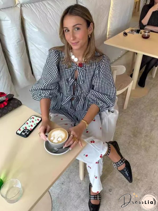 New Fashion Striped Personalized Mid-Long Sleeve Shirt