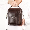 BAIGIO Men's Leather Shoulder Bag Vintage Men Cross Body Bag Sling Crossbody Handbag for Hanging Classic Casual Top Handle Bag for Business Work Travel
