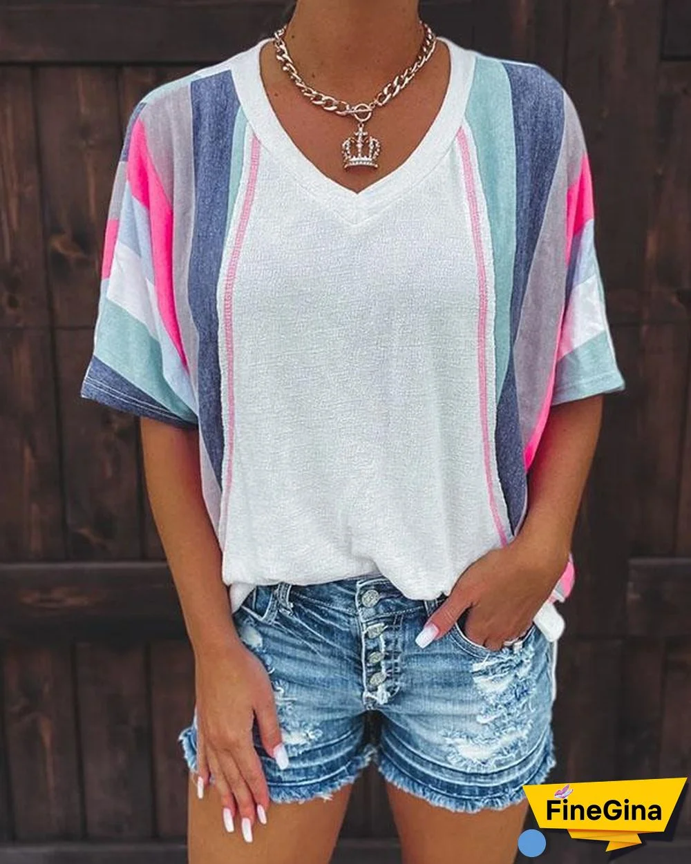 Beach Stripe Sleeve Top