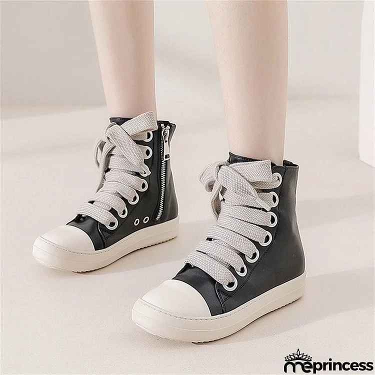 Trendy Durable Street Lace-up Boots for Lady