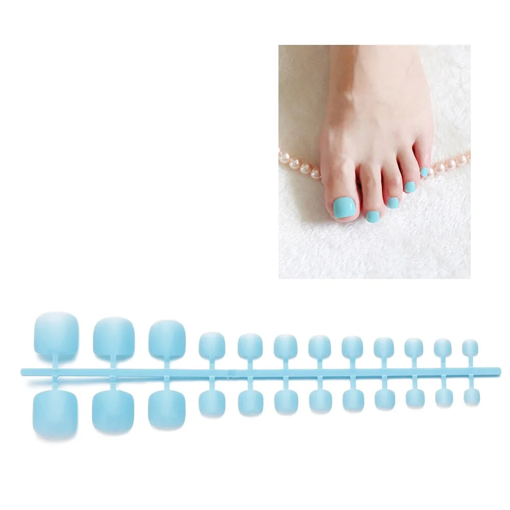 24Pc Soft Pure color oval Frosted Artificial Fake Nail Art Tip Fashion design full cover toe false nails Extension French style-Nail Inspo