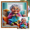 Grandma Knitting A Sweater-11CT Stamped Cross Stitch 50*50cm/19.69*19.69in