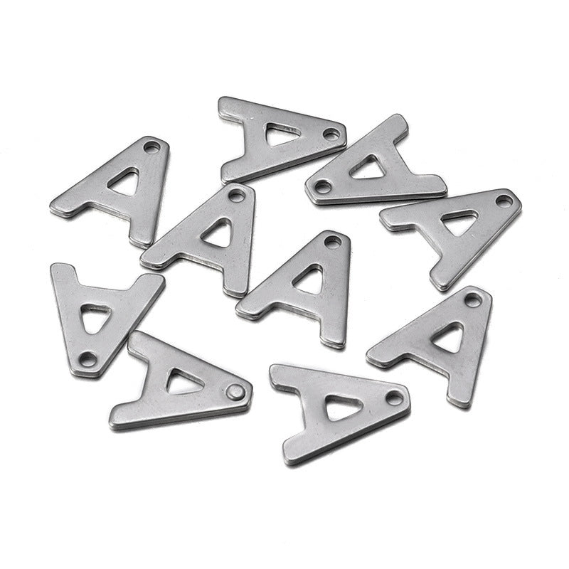 50 Pcs/package Minimalist Letter Stainless Steel Pendant Jewelry Accessories